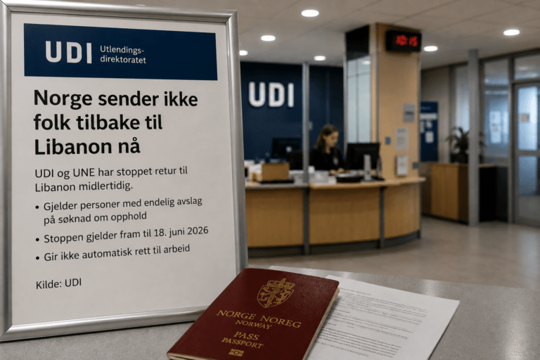 Norge sender ikke folk tilbake til Libanon nå
