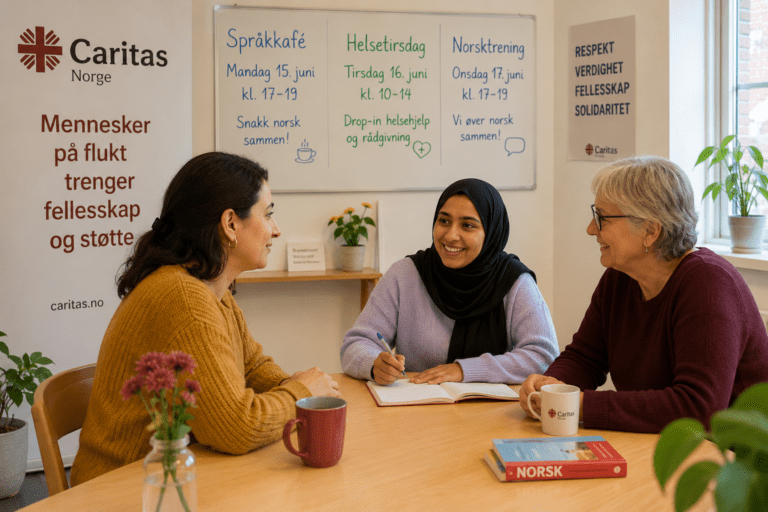 Caritas har språkkafé og helsehjelp denne uken